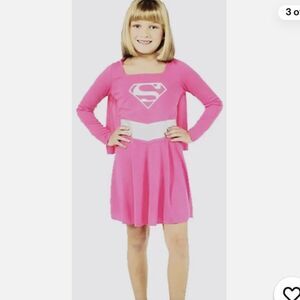 NWT Pink Supergirl DC Kids Small Petite 3-4 Years Halloween Costume